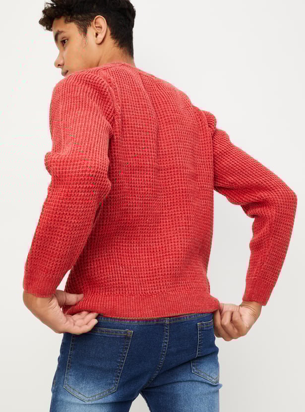 Boys Knit Raglan Sleeves Sweater