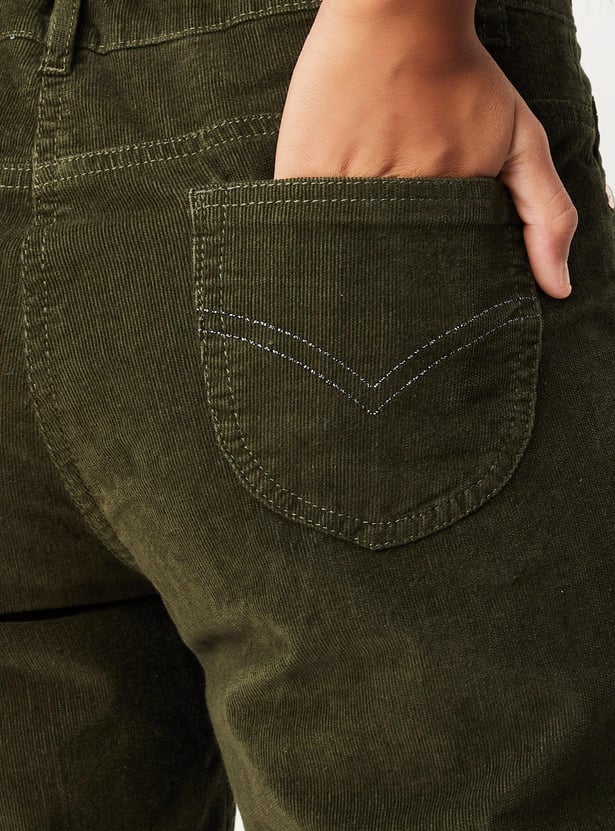 Girls Corduroy Straight Fit Trousers