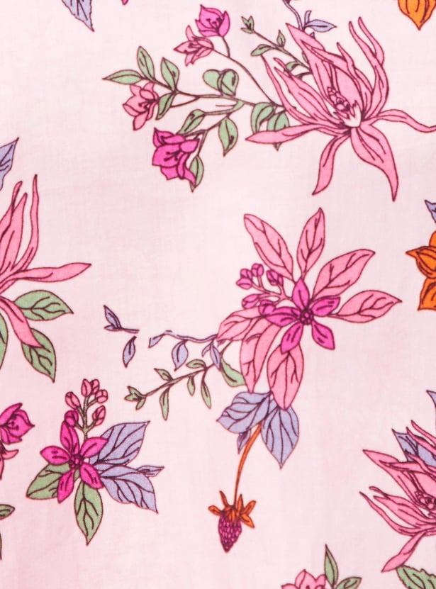 Girls Printed Frill Top