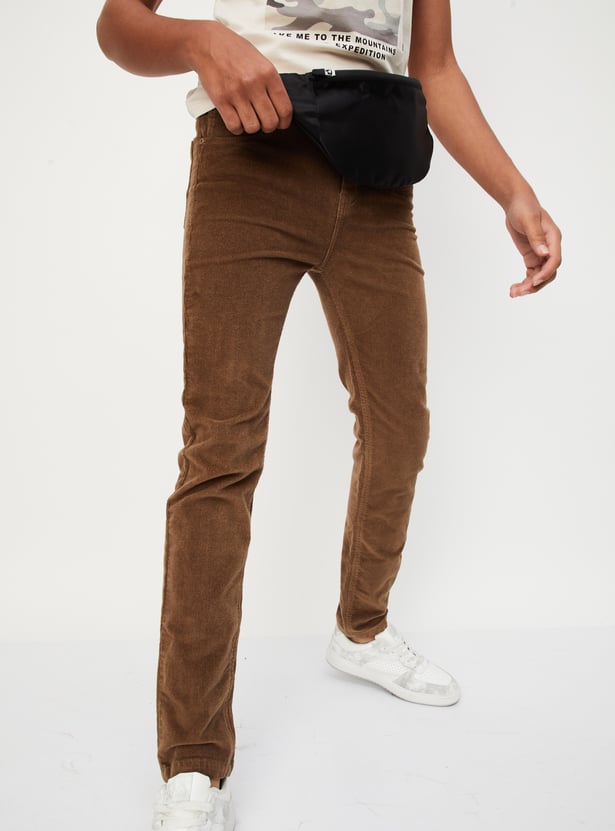 Boys Corduroy Partially Elasticated Trousers