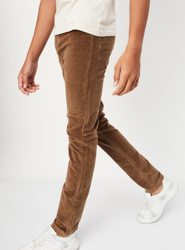 Boys Corduroy Partially Elasticated Trousers