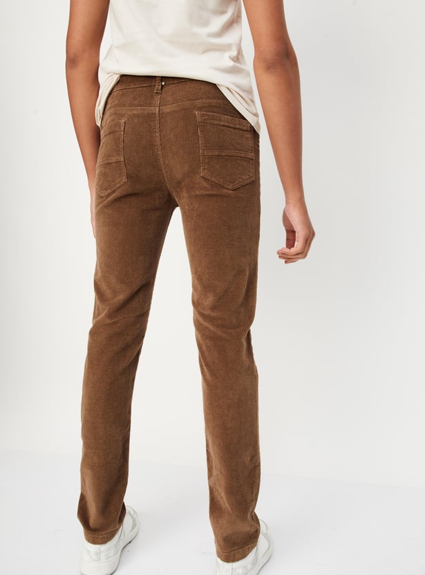 Boys Corduroy Partially Elasticated Trousers