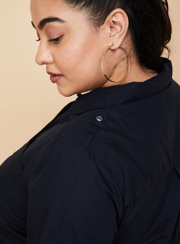 Women Solid Belted Tunic