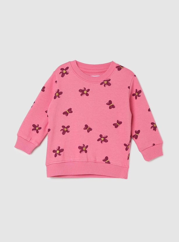 Girls Floral Printed Sweatshirt