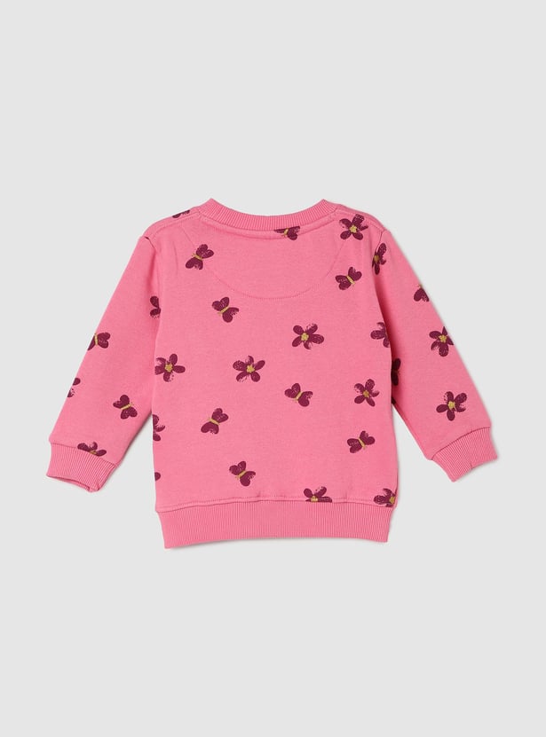 Girls Floral Printed Sweatshirt