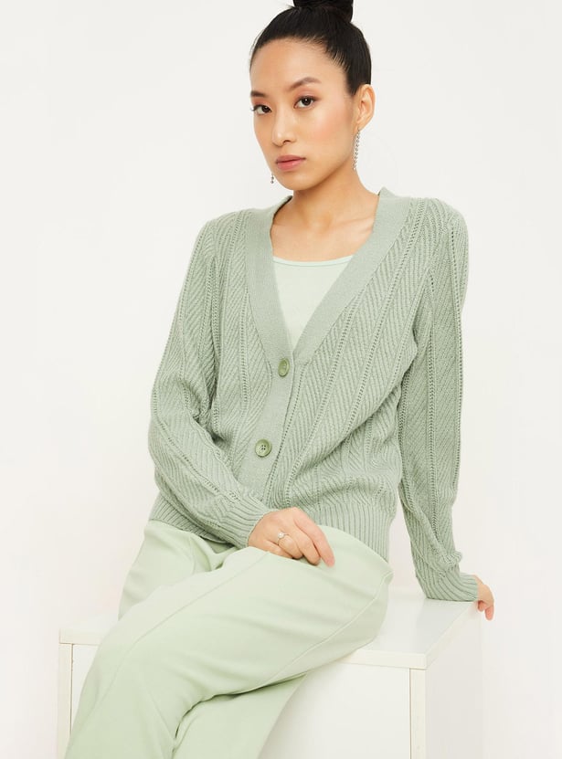 Women V-neck Cardigan