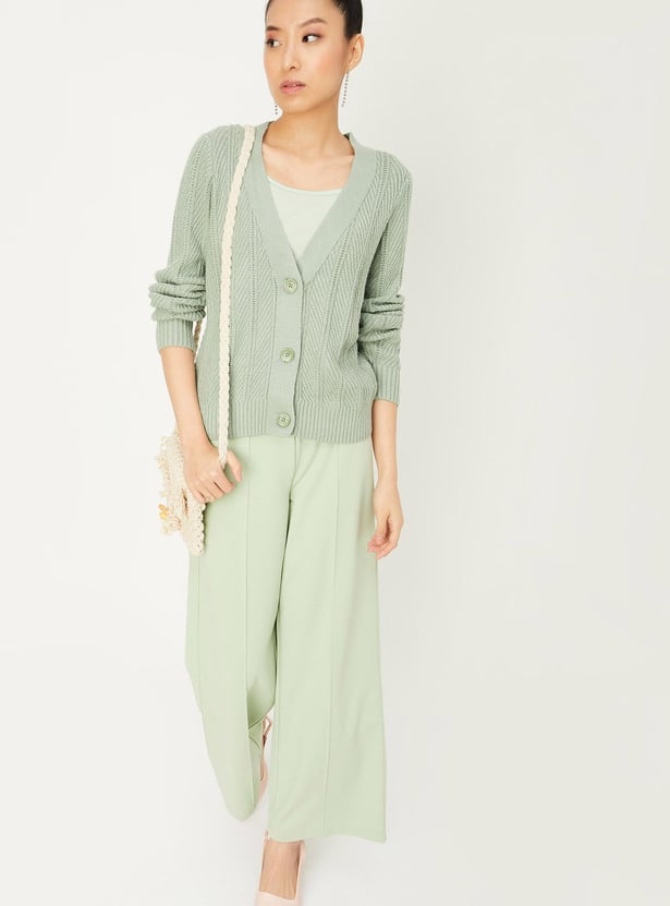 Women V-neck Cardigan