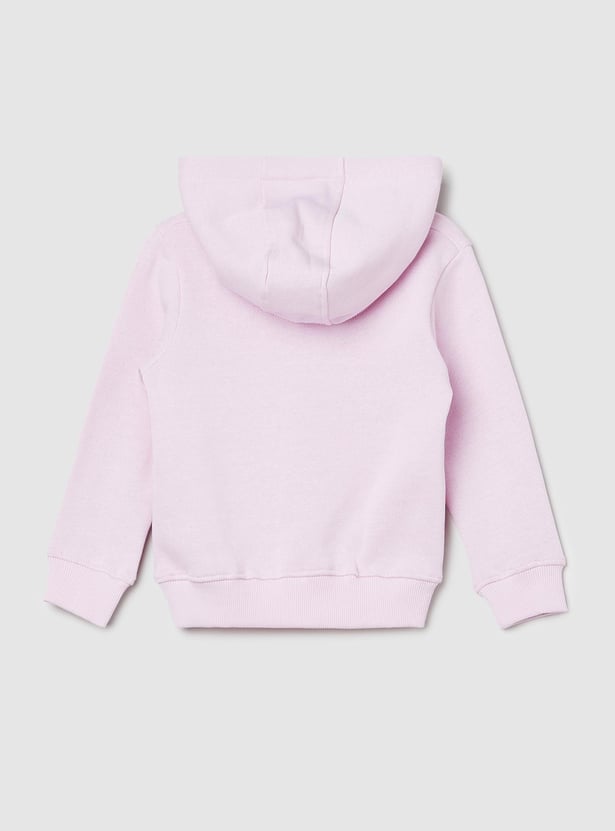 Girls Printed Hooded Sweatshirt