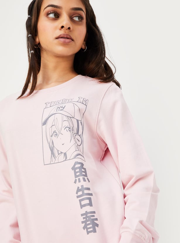 Girls Graphic Printed Sweatshirt