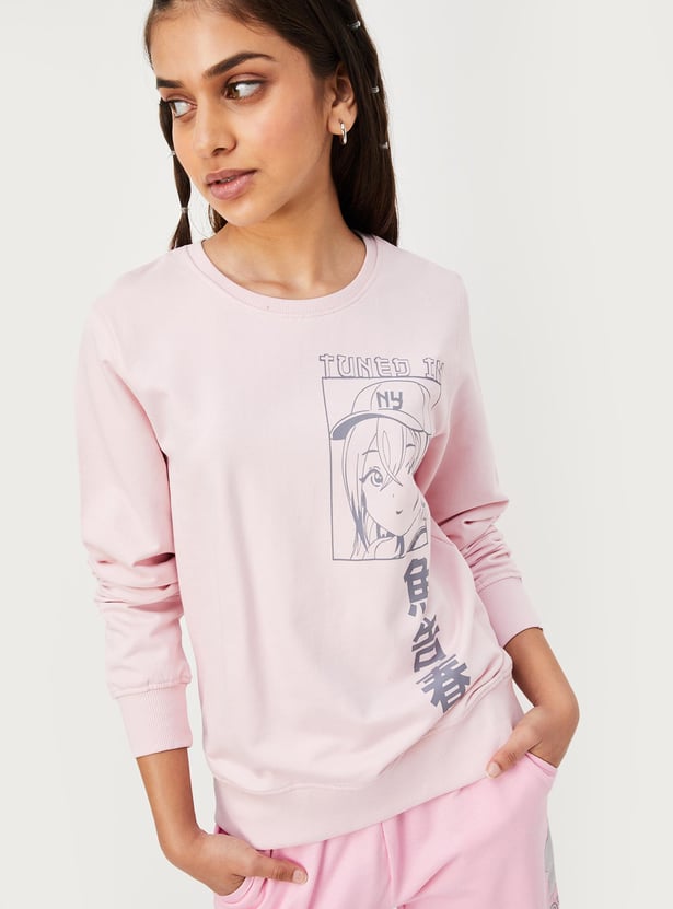 Girls Graphic Printed Sweatshirt