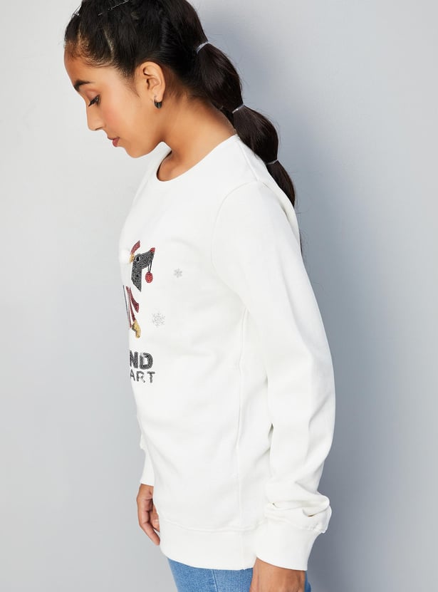 Girls Graphic Printed Sweatshirt