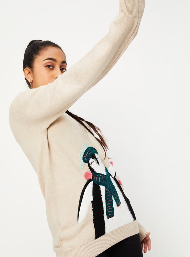 Girls Applique Detail Sweater