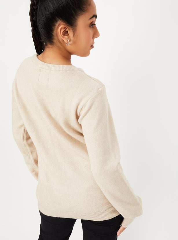 Girls Applique Detail Sweater