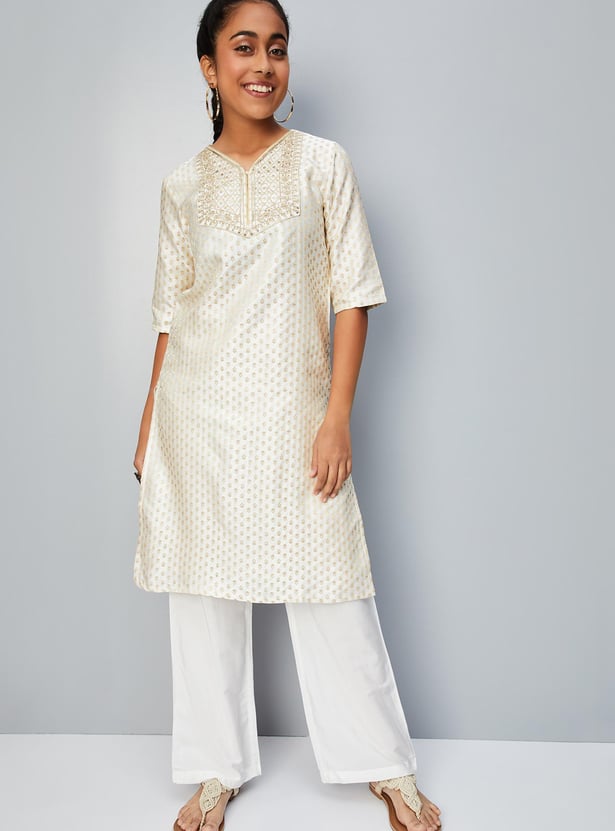 Girls Embellished Kurta Set with Dupatta