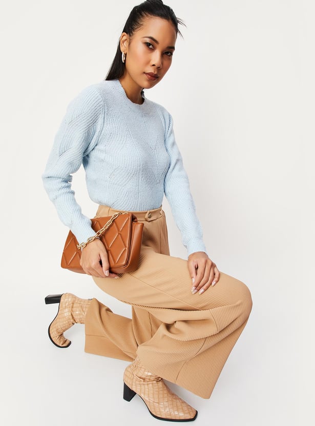 Women Embellished Knitted Sweater