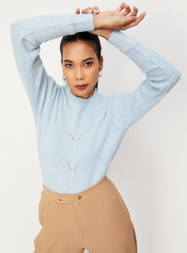 Women Embellished Knitted Sweater