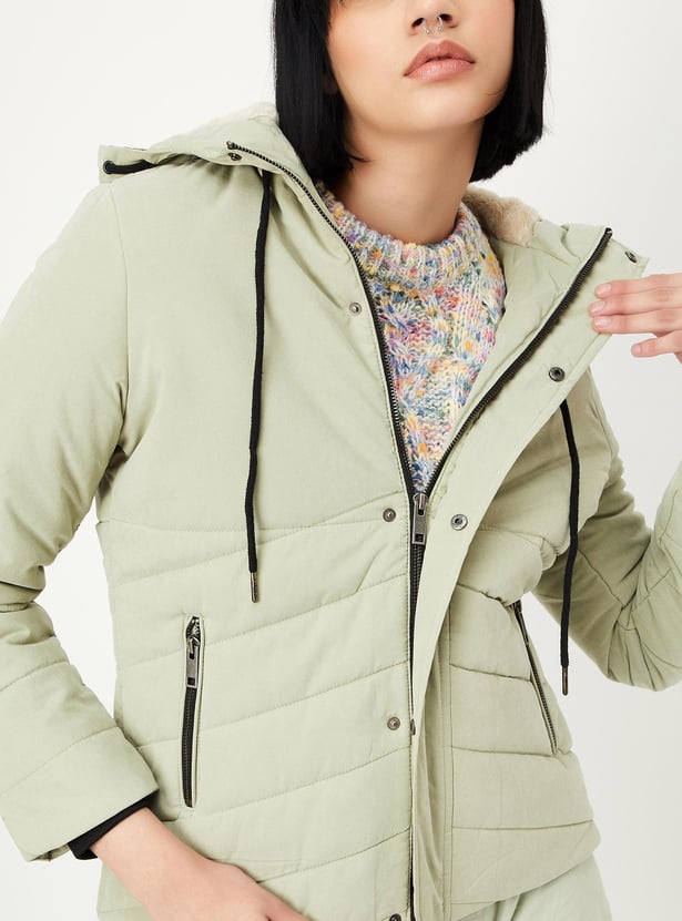 Women Quilted Hooded Puffer Jacket