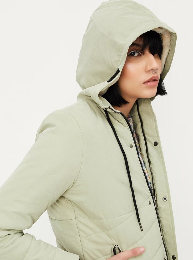 Women Quilted Hooded Puffer Jacket