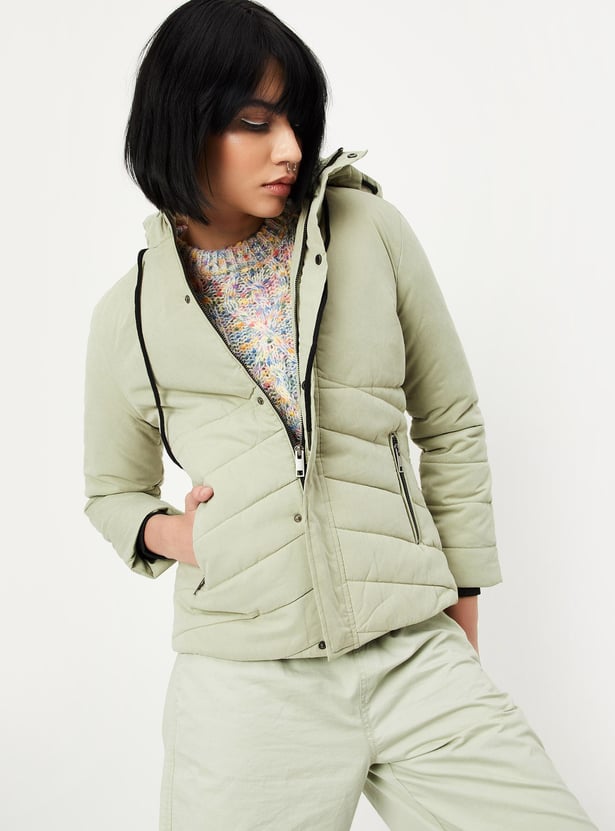 Women Quilted Hooded Puffer Jacket