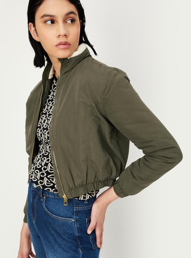 Women Quilted Bomber Jacket