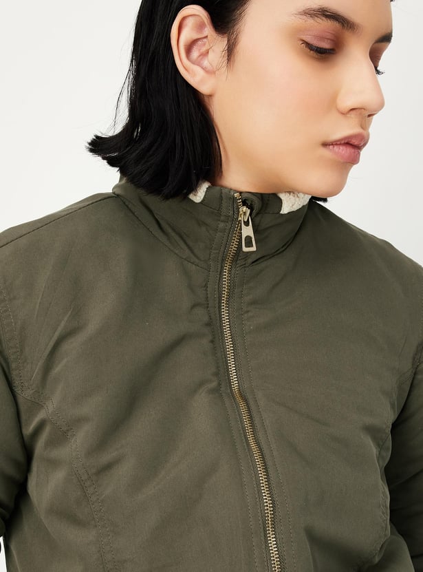 Women Quilted Bomber Jacket