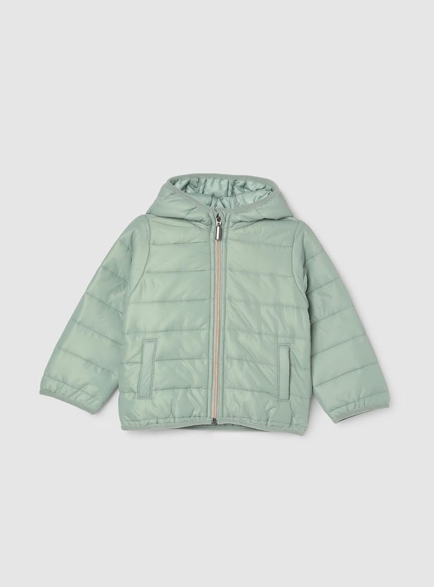 Girls Solid Puffer Jacket