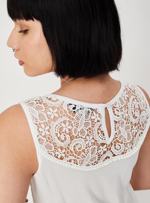 Women Crochet Sleeveless Casual Top