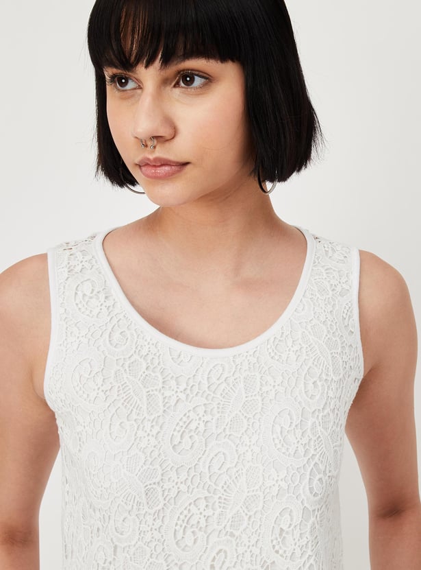 Women Crochet Sleeveless Casual Top