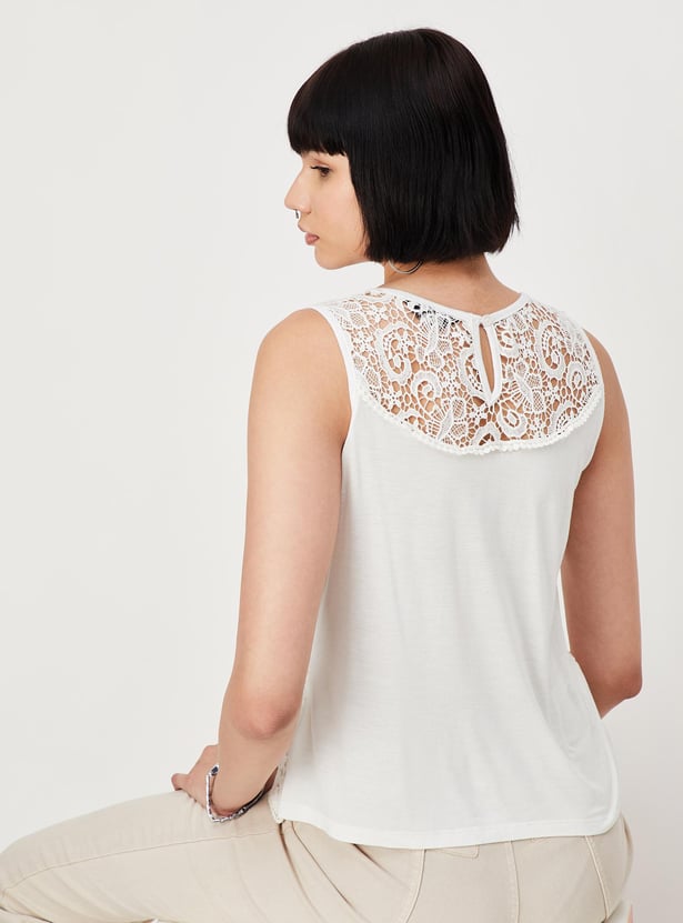 Women Crochet Sleeveless Casual Top