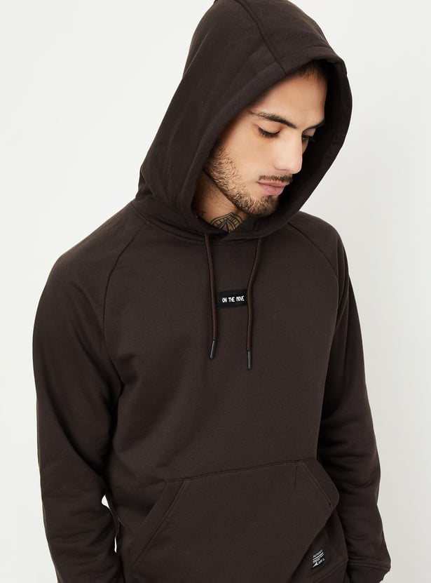 Men Solid Hooded Sweatshirt