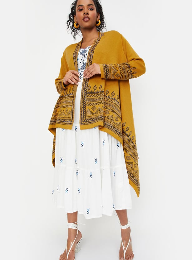 Women Printed Waterfall Shrug