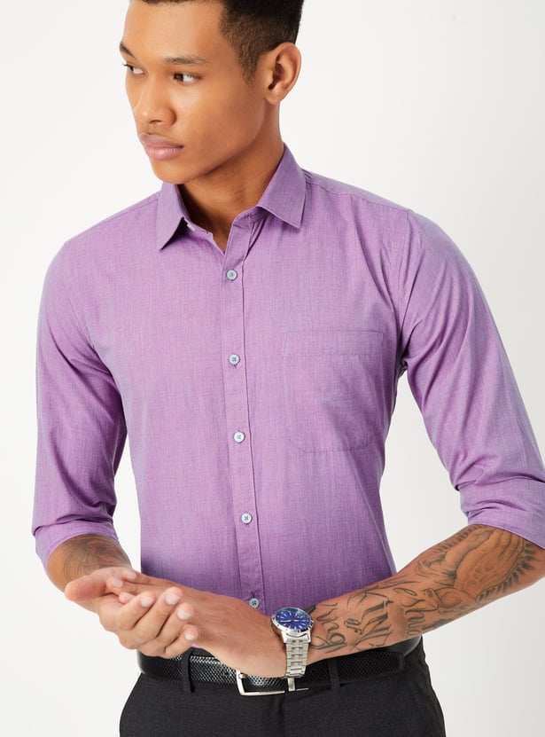 Men Solid Slim Fit Formal Shirt