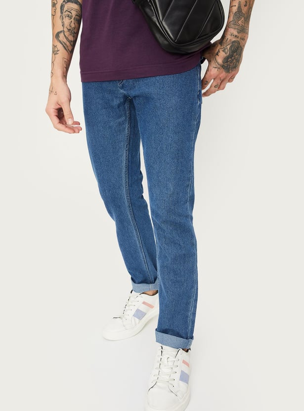 Men Skinny Fit Washed Jeans