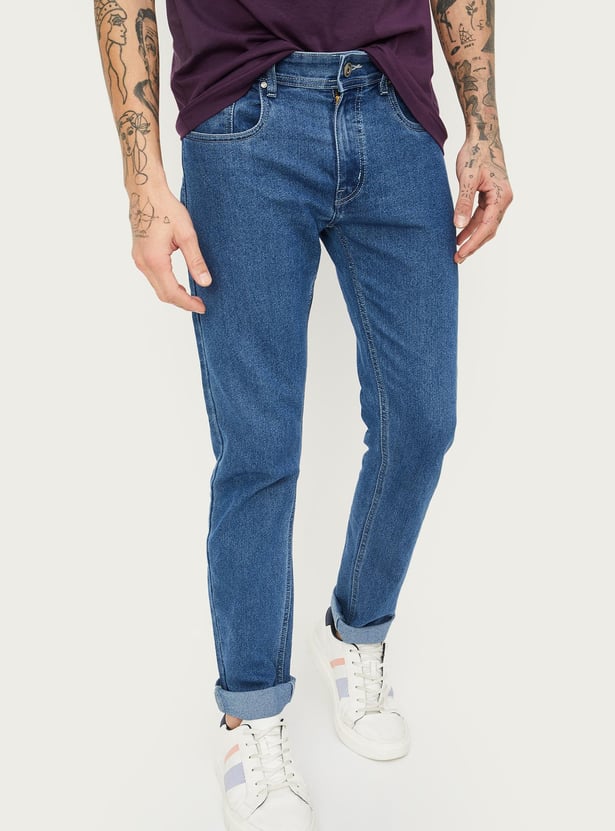 Men Skinny Fit Washed Jeans