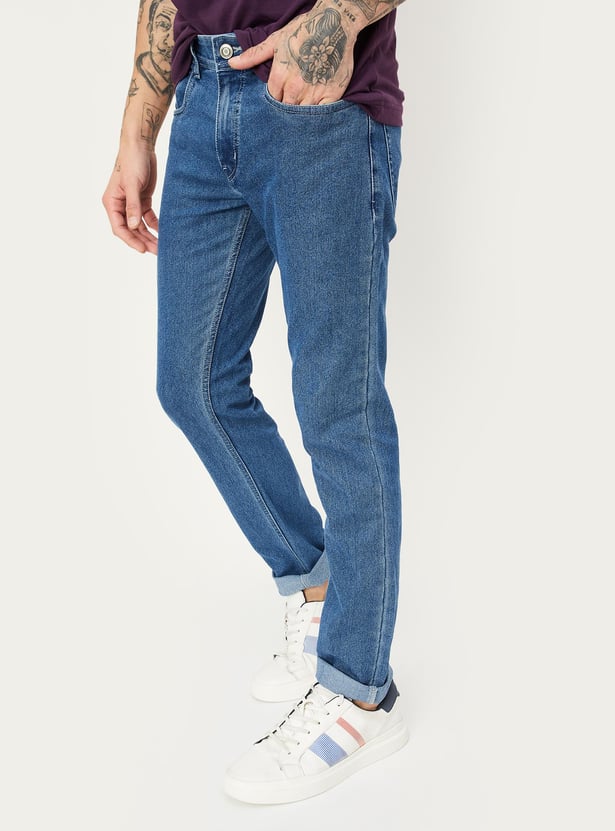 Men Skinny Fit Washed Jeans