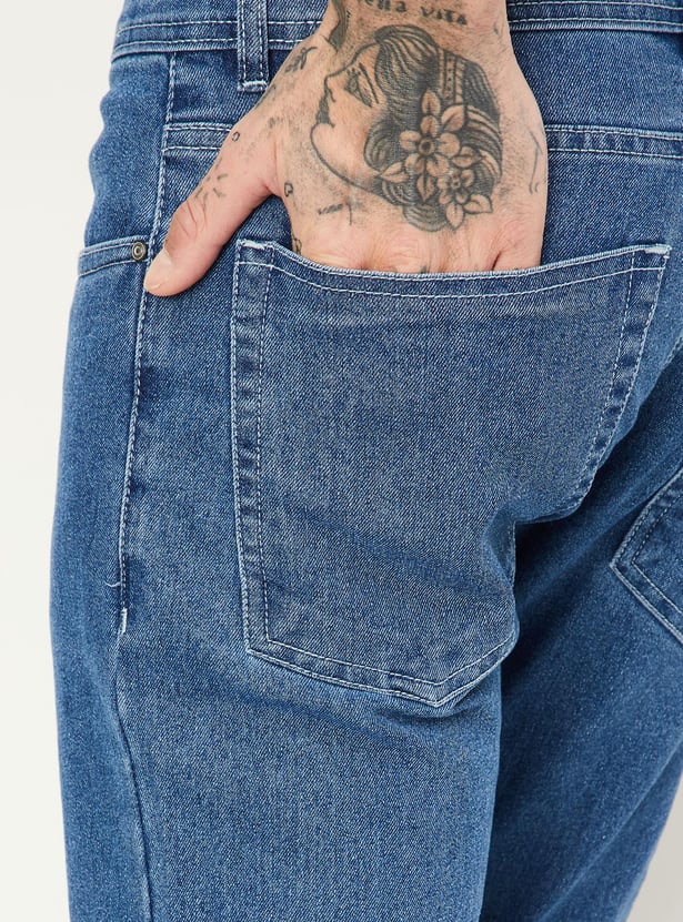 Men Skinny Fit Washed Jeans