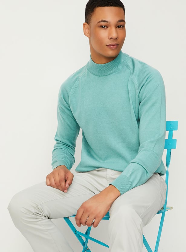 Men Knit Sweater with Ribbed Trim