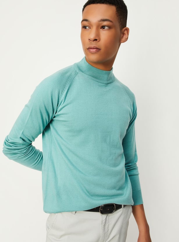 Men Knit Sweater with Ribbed Trim