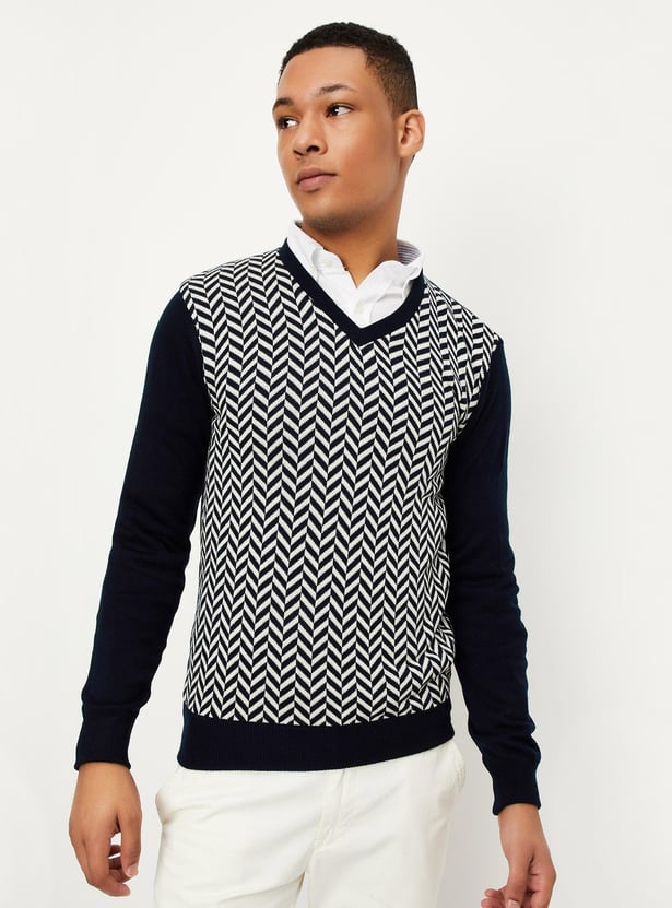 Men Knitted Reversible Sweater