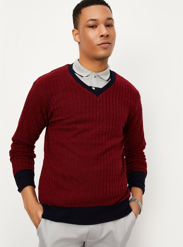 Men Knitted Reversible Sweater