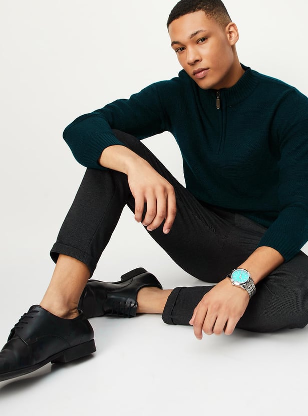 Men Knit Quarter-Zip Sweater