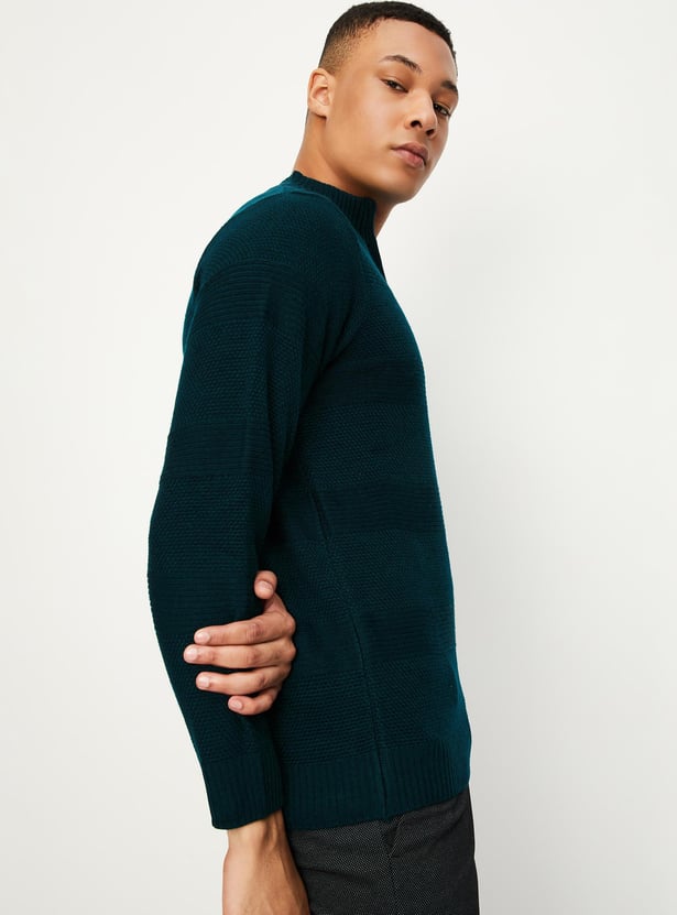 Men Knit Quarter-Zip Sweater
