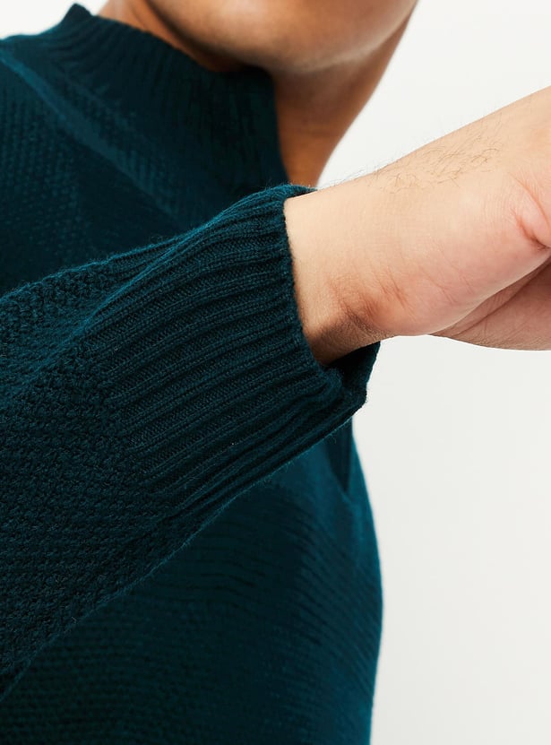 Buy Men Knit Quarter-Zip Sweater Online at just Rs. 1299.0