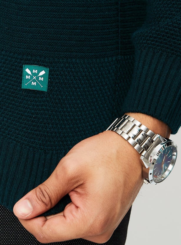 Men Knit Quarter-Zip Sweater