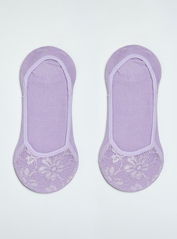 Women Lace No Show Socks - Pack of 3