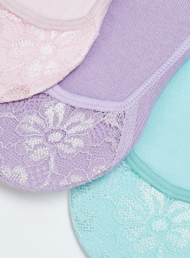 Women Lace No Show Socks - Pack of 3