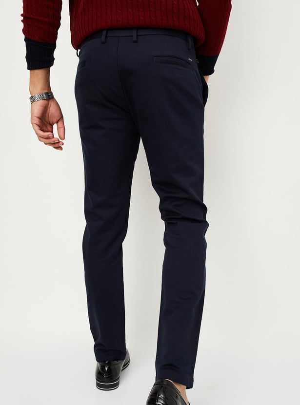 Men Solid Slim Fit Chinos