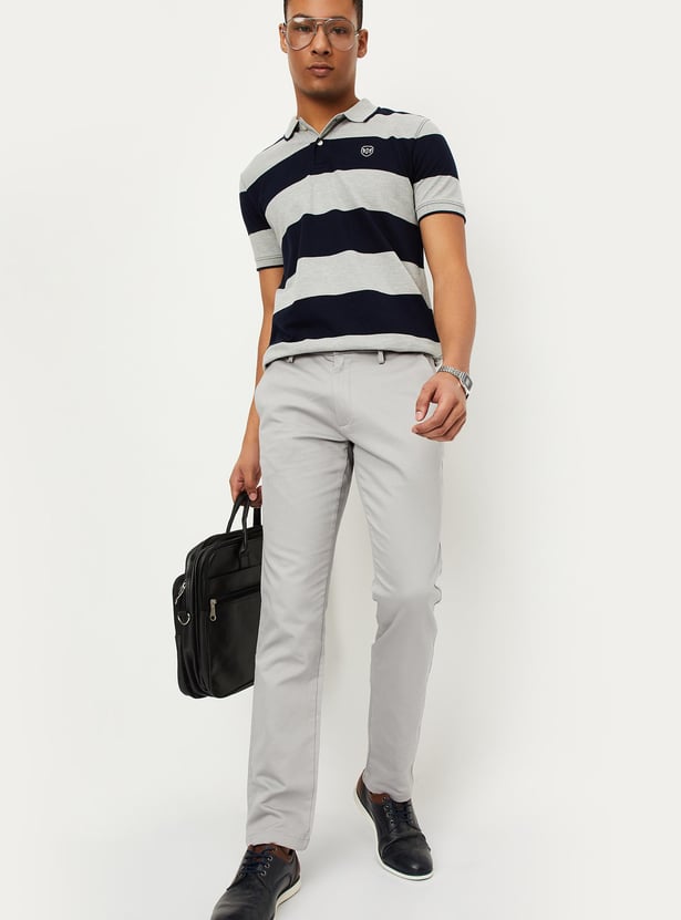 Men Solid Slim Fit Chinos
