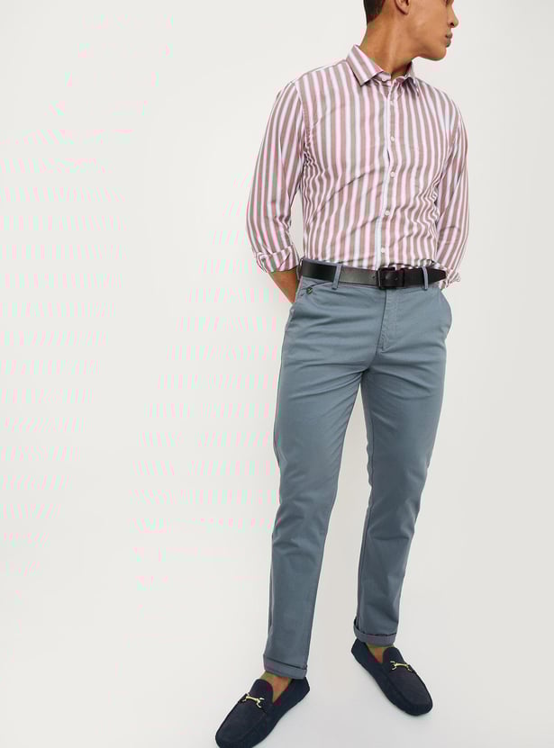 Men Slim Fit Smart Casual Chinos