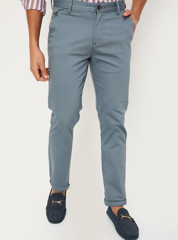 Men Slim Fit Smart Casual Chinos